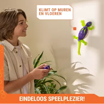 HEX BOTS Glow-in-the-Dark Gecko, robot radiocomandato ricaricabile per bambini, scala i muri per giochi e scherzi, robot RC per ragazzi e ragazze da 4 anni