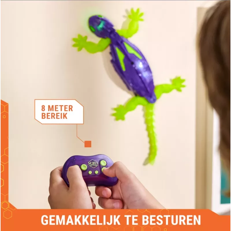 HEX BOTS Glow-in-the-Dark Gecko, robot radiocomandato ricaricabile per bambini, scala i muri per giochi e scherzi, robot RC per ragazzi e ragazze da 4 anni