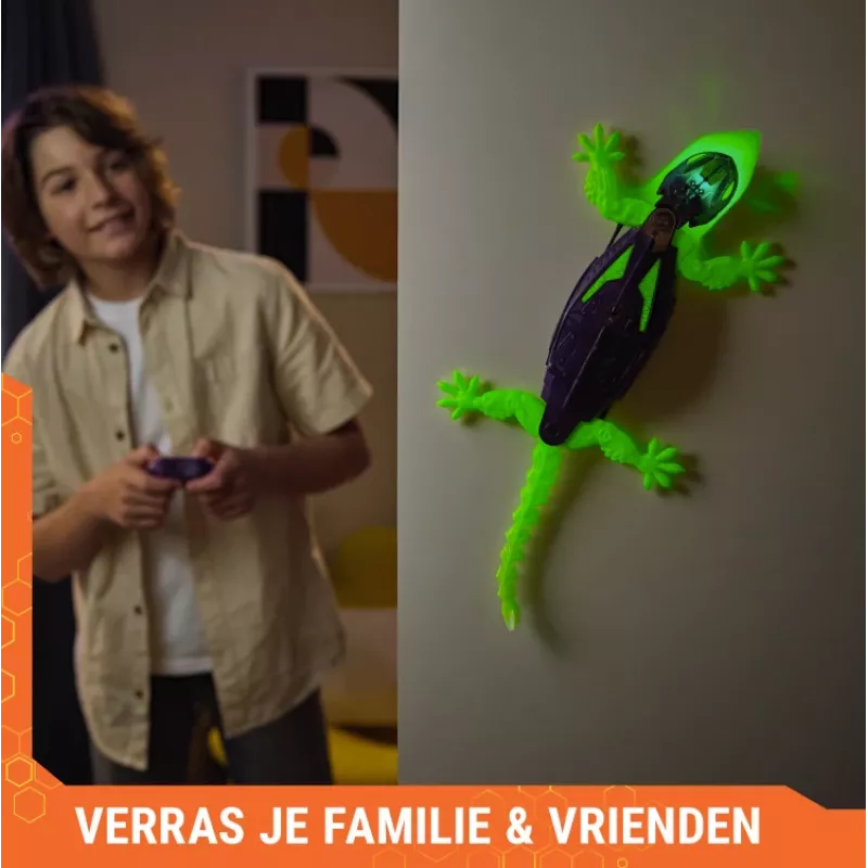 HEX BOTS Glow-in-the-Dark Gecko, robot radiocomandato ricaricabile per bambini, scala i muri per giochi e scherzi, robot RC per ragazzi e ragazze da 4 anni