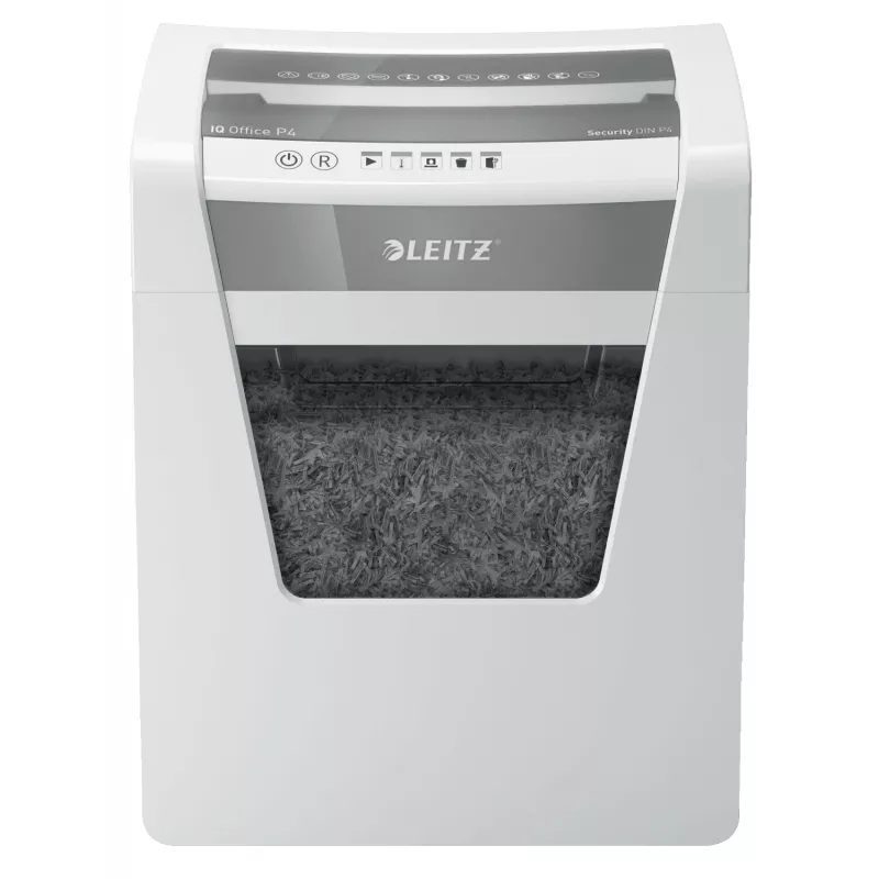 Leitz IQ Office distruggidocumenti P4, taglio a croce, 22,3 cm, 4 x 40 mm, 23 l, 225 fogli, 55 dB