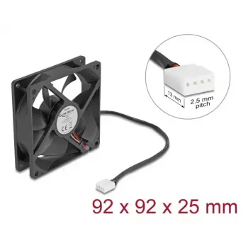 DeLOCK 67302 ventola 9,2 cm nero cuscinetto a sfere