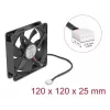 DELOCK 67303 ventola per case computer 120 mm, 24 V, cuscinetto a sfere, nero