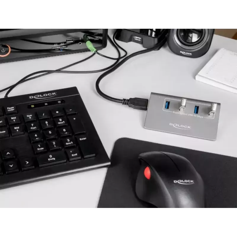 DeLOCK 64181 hub USB 3.2 Gen 2 Type-A 10000 Mbit/s grigio
