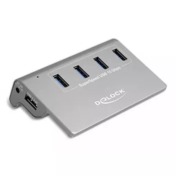 DeLOCK 64181 hub USB 3.2 Gen 2 Type-A 10000 Mbit/s grigio