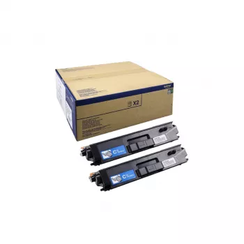 Cartuccia toner Brother TN-900CTWIN ciano confezione da 2, laser, resa 12.000 pagine