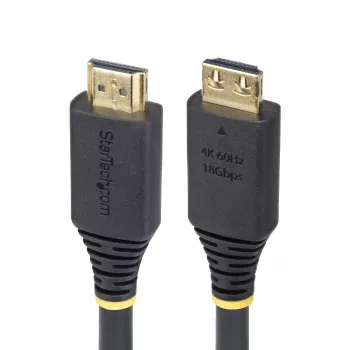 StarTech.com cavo HDMI High Speed 5m (16ft) con connettori aderenti, 4K 60Hz/1440p 144Hz, HDR10/HDCP 2.2/ARC, 18Gbps, cavo HDMI UHD per TV/monitor/display, guaina TPE