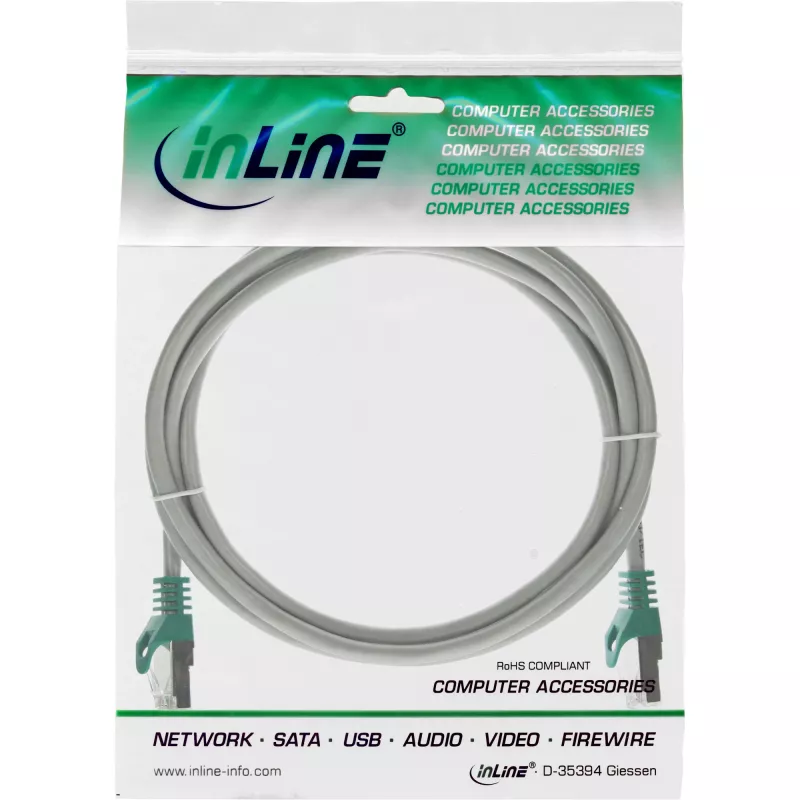 Cavo patch InLine crossover PC-to-PC SF/UTP Cat.5e RJ-45 — 2 m, grigio