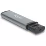 Lettore di schede DELOCK USB 5 Gbps con slot SD e microSD, USB 3.2 Gen 1 Type-A/Type-C, cavo e adattatore, nero/grigio