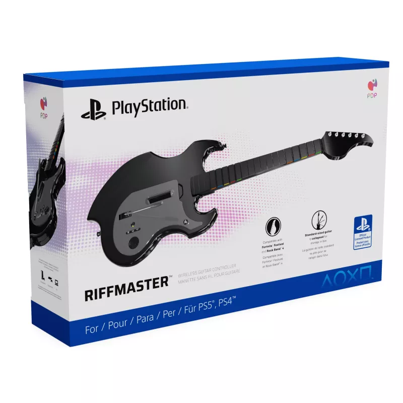 Chitarra PDP Riffmaster nero grigio senza fili PC PS4 PS5 batteria 36h