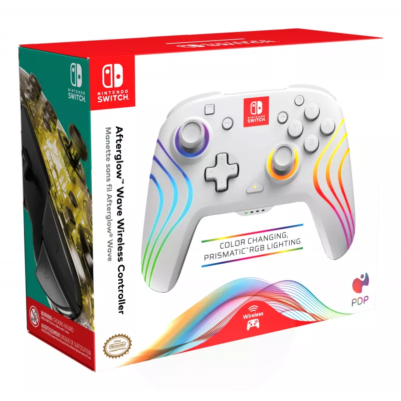 PDP Afterglow Wave bianco gamepad analogico / digitale Nintendo Switch, Nintendo Switch OLED