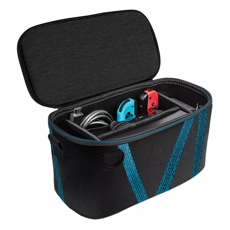 Custodia rigida PDP Nintendo Switch Kart Drift Overnight Case GLOW nero blu