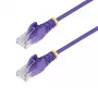 StarTech.com Cavo Ethernet CAT6 sottile viola da 7 m, senza linguetta, 100W PoE, UTP, LSZH, 28AWG rame puro nudo, cavo patch di rete RJ45 sottile con scarico di trazione, testato singolarmente