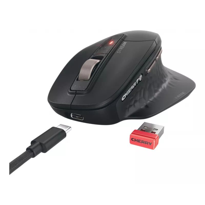 CHERRY Stream desktop ultimate tastiera mouse inclusi Home/Office USB + RF Wireless + Bluetooth AZERTY francese nero