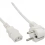InLine cavo di alimentazione, CEE 7/7 angolato / connettore maschio IEC C13 a 3 poli, bianco, 1,8 m