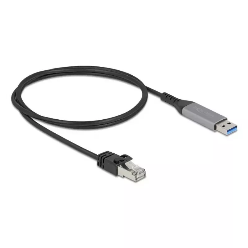 Cavo adattatore di rete DELOCK USB Type-A a RJ45 Gigabit Ethernet Cat6 1 m, antracite/nero