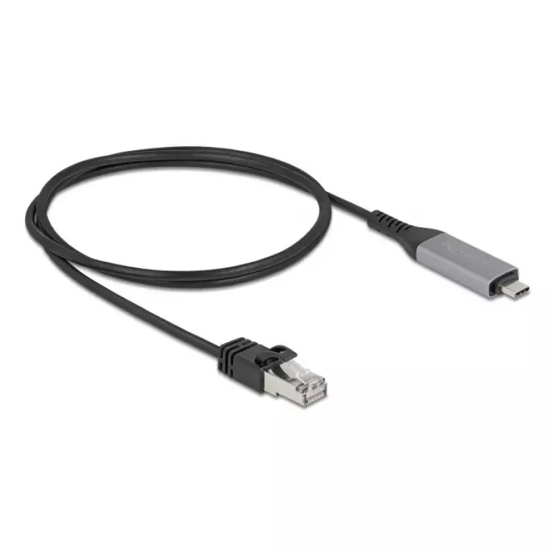 Cavo DELOCK USB-C a RJ45 Gigabit Ethernet 1 m Cat6 antracite/nero