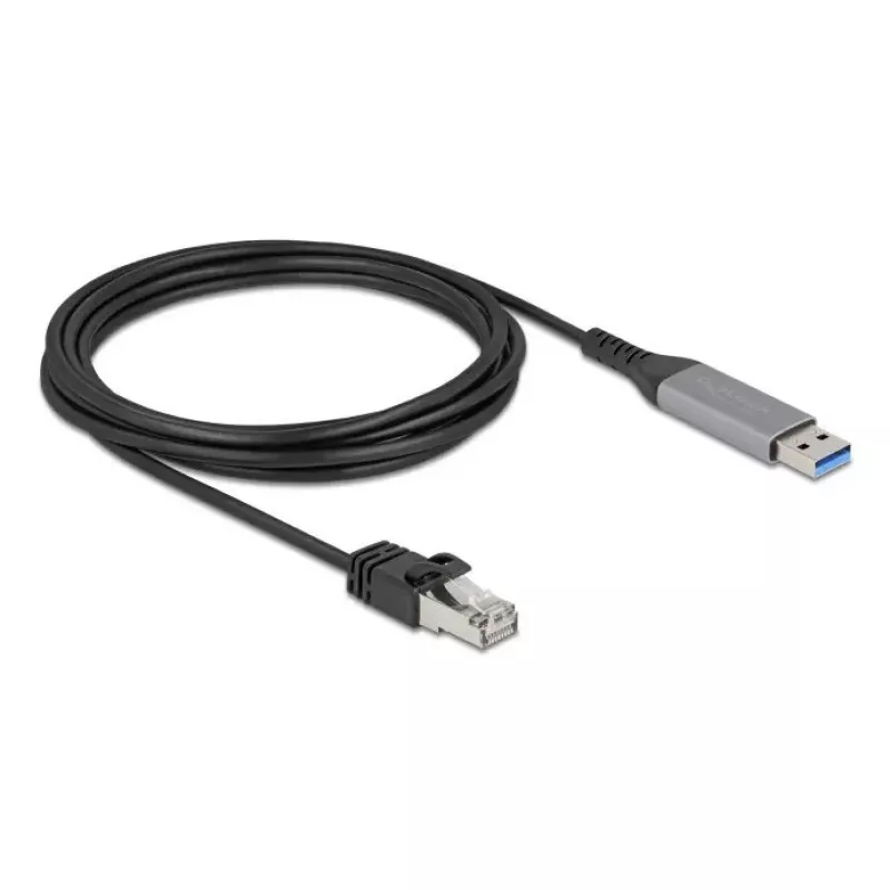 Cavo di rete DELOCK USB Type-A a RJ45 Gigabit Ethernet Cat6, 3 m, antracite/nero