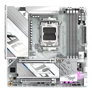 GIGABYTE Scheda madre X870M AORUS ELITE WIFI7 ICE — Micro ATX, AMD X870, socket AM5, DDR5 fino a 8200MHz (O.C), 14+2+2 VRM, PCIe 5.0, Wi‑Fi 7, 2,5 GbE, USB4