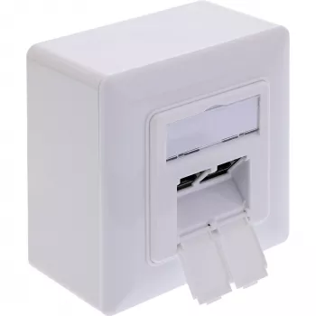 Presa di rete InLine 76842A 2 x RJ-45 bianco cavo di rete Cat 6a
