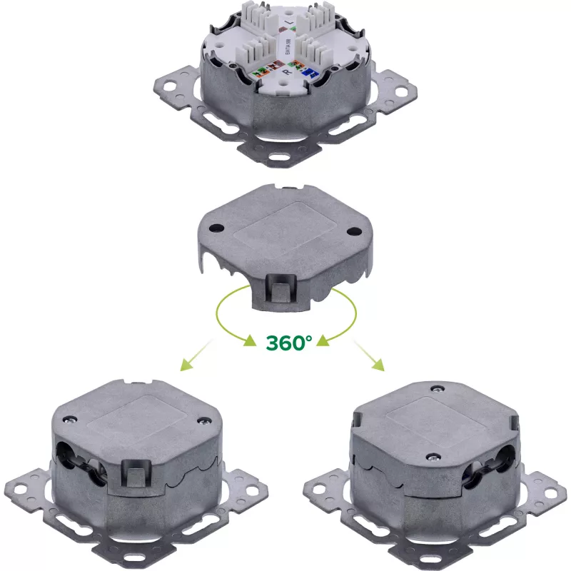 Presa di rete InLine 76842A 2 x RJ-45 bianco cavo di rete Cat 6a