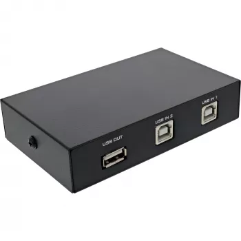 InLine switch USB 2.0 manuale, dispositivo USB-A su 2 computer, 75 mm, 115 mm, 25 mm, 128 g, 75 x 115 x 25 mm, 90 mm