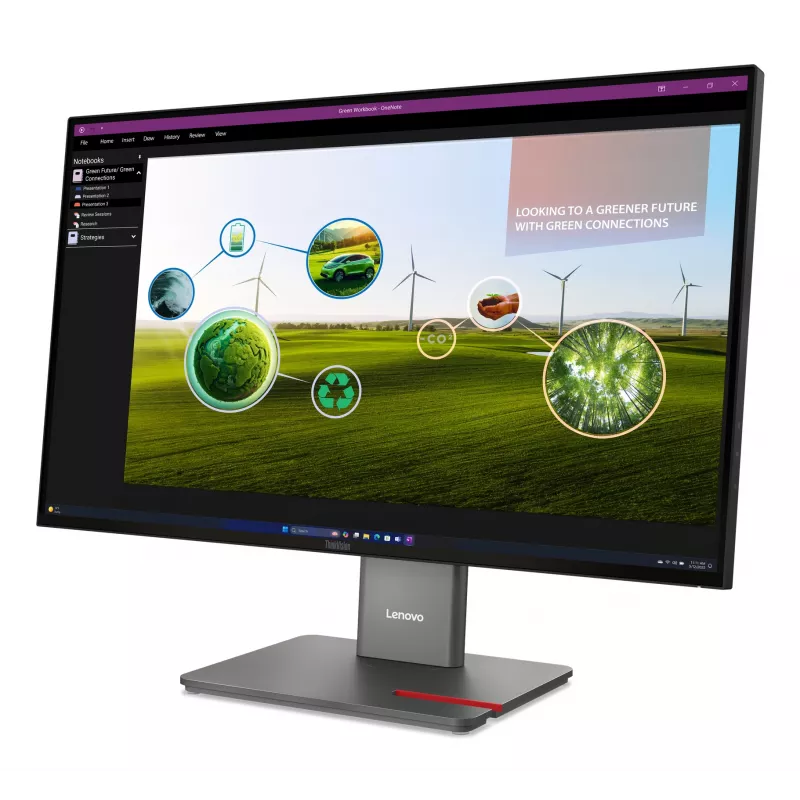 Monitor Lenovo ThinkVision P27Q-40, 68,6 cm (27 pollici), 2560 x 1440 pixel, Quad HD, LED, 6 ms, nero