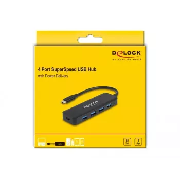 DeLOCK 64170 hub USB 3.2 Gen 1 Type-C 5000 Mbit/s nero