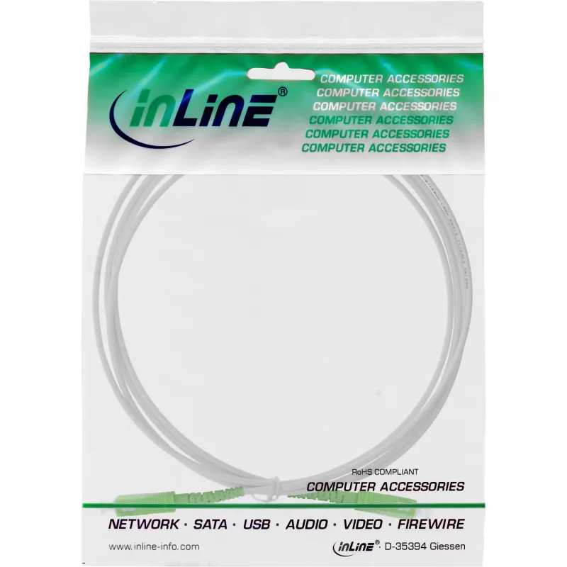 Cavo in fibra ottica simplex InLine, FTTH, SC/APC8° a SC/APC8° 9/125µm OS2 1m