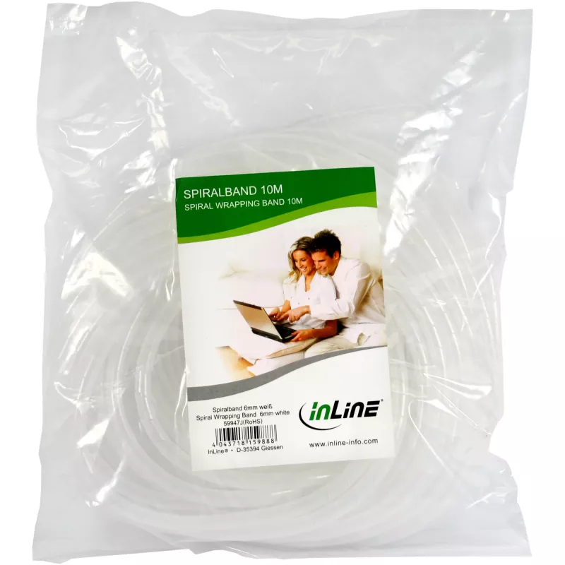 Tubo a spirale InLine 10 m, diametro 12 mm, bianco, spessore 1,2 cm