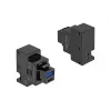 Modulo keystone DELOCK 41482 con porte USB-C e USB-A, piatto, nero