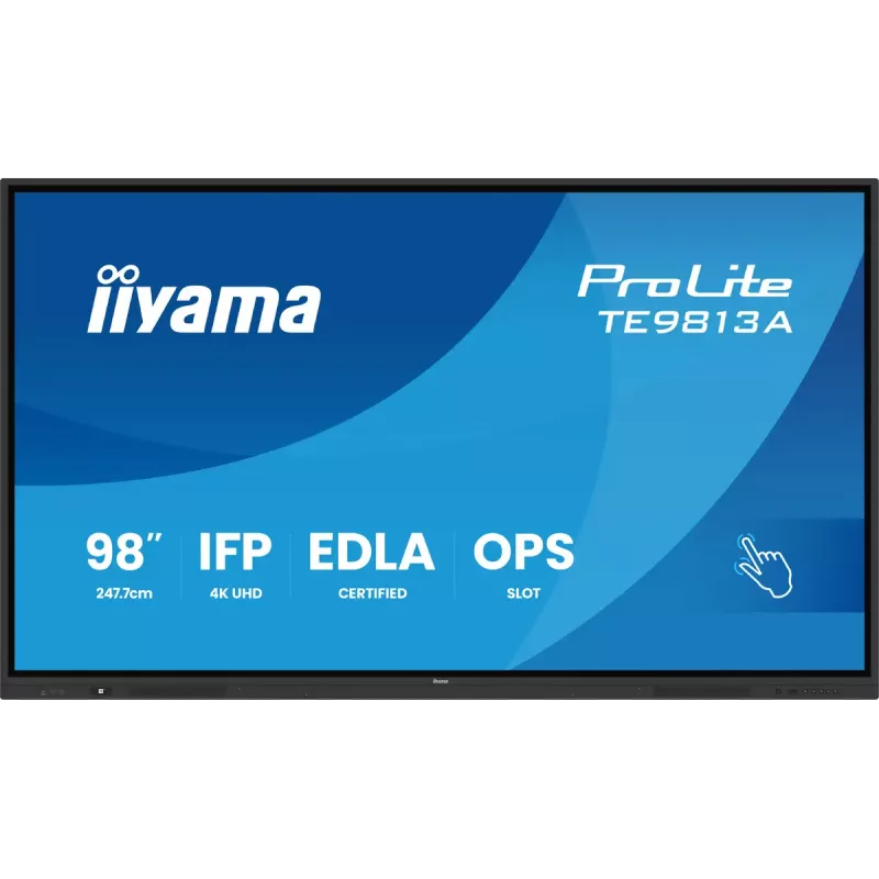 Display piatto interattivo IIYAMA TE9813A-B2AG 97,5 inch (2,48 m) 4K Ultra HD 500 cd/m² Wi-Fi Android 24/7 nero
