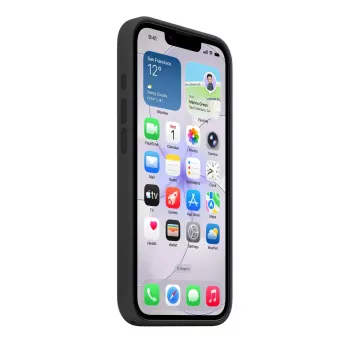 Custodia in silicone con MagSafe per Apple iPhone 17e — nero, silicone e microfibra, 6,1