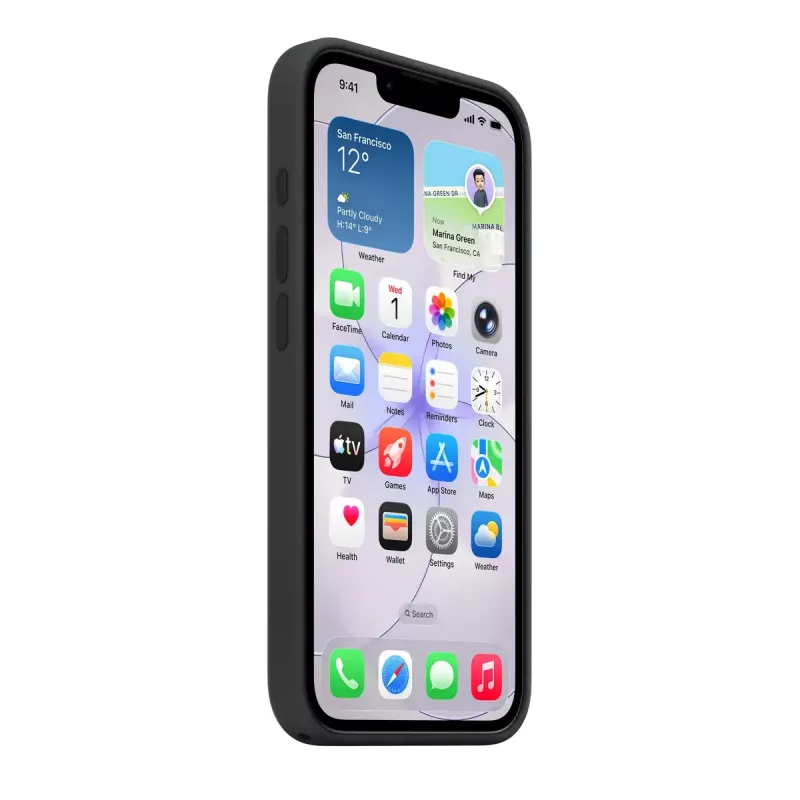 Custodia in silicone con MagSafe per Apple iPhone 17e — nero, silicone e microfibra, 6,1