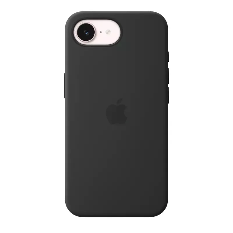 Custodia in silicone con MagSafe per Apple iPhone 17e — nero, silicone e microfibra, 6,1