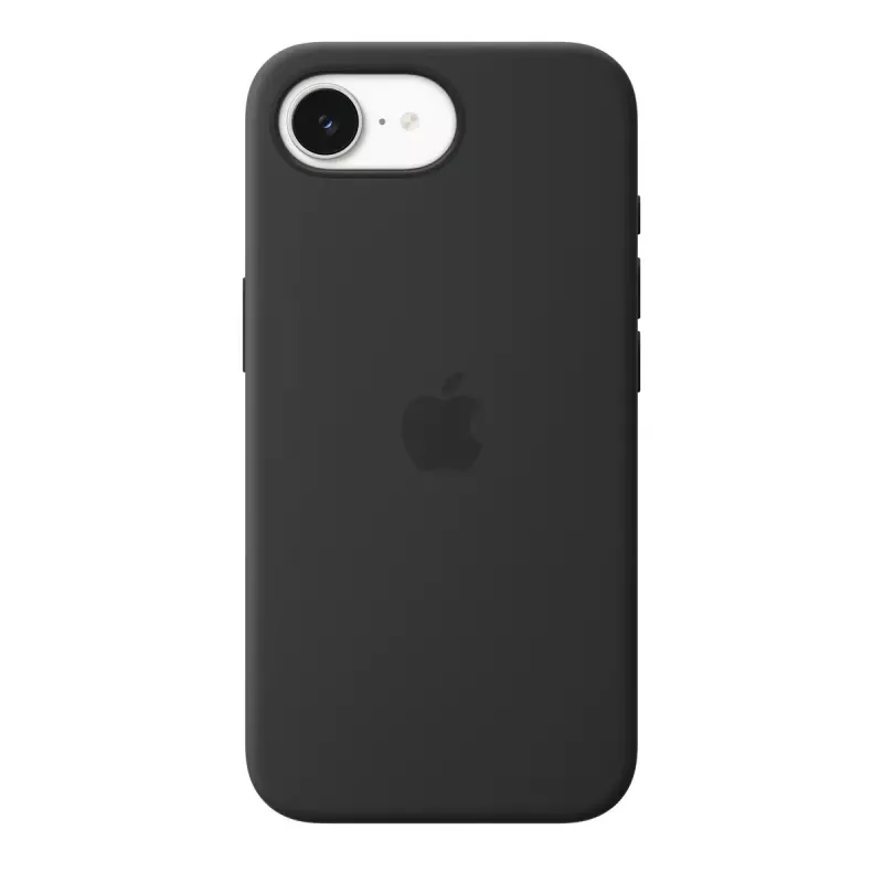 Custodia in silicone con MagSafe per Apple iPhone 17e — nero, silicone e microfibra, 6,1