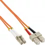 Cavo in fibra ottica duplex InLine LC/SC 50/125µm OM2 0,5 m