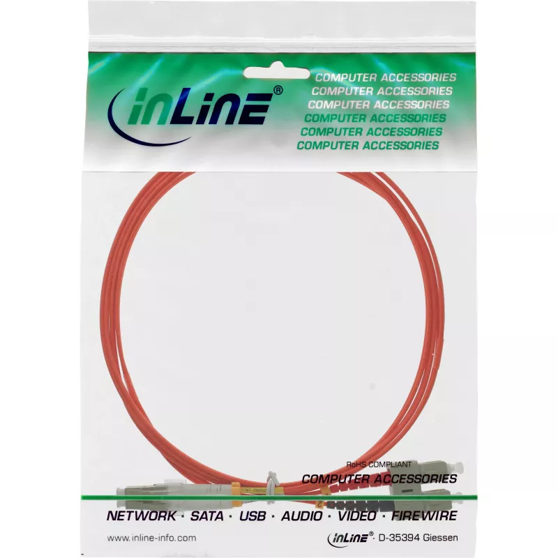 Cavo in fibra ottica duplex InLine LC/SC 50/125µm OM2 0,5 m