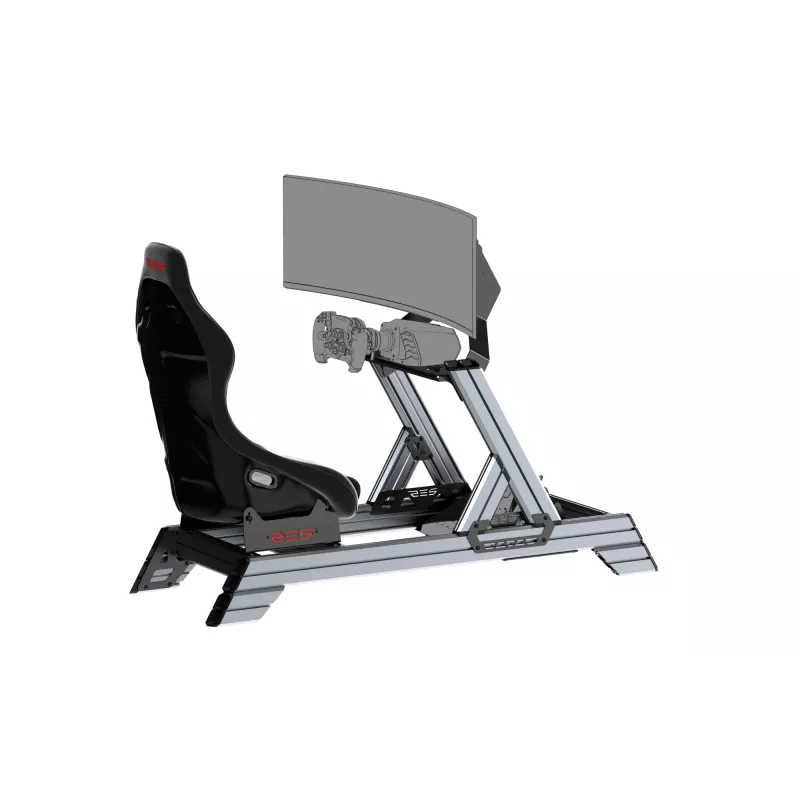 Res-Tech SMART COCKPIT + GT SITZ (BUNDLE), cockpit da corsa, nero, grigio, acrilonitrile-butadiene-stirene (ABS), alluminio, 52 kg, Italia