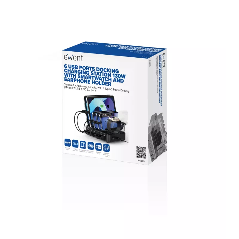 Ewent EW1335 caricabatterie per dispositivi mobili universale nero AC ricarica rapida indoor