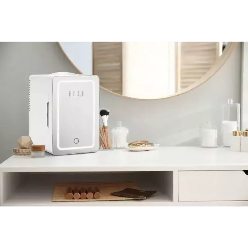 Mini frigo con specchio LED per trucco Elle ESDAF01WHEU 6 L bianco
