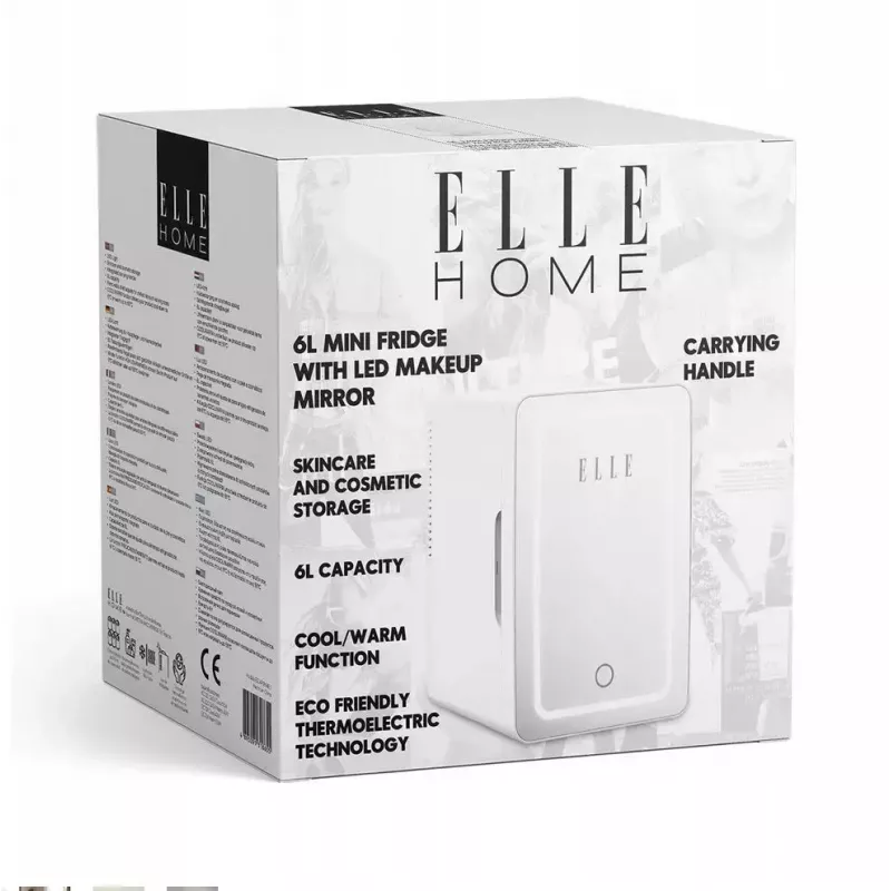 Mini frigo con specchio LED per trucco Elle ESDAF01WHEU 6 L bianco