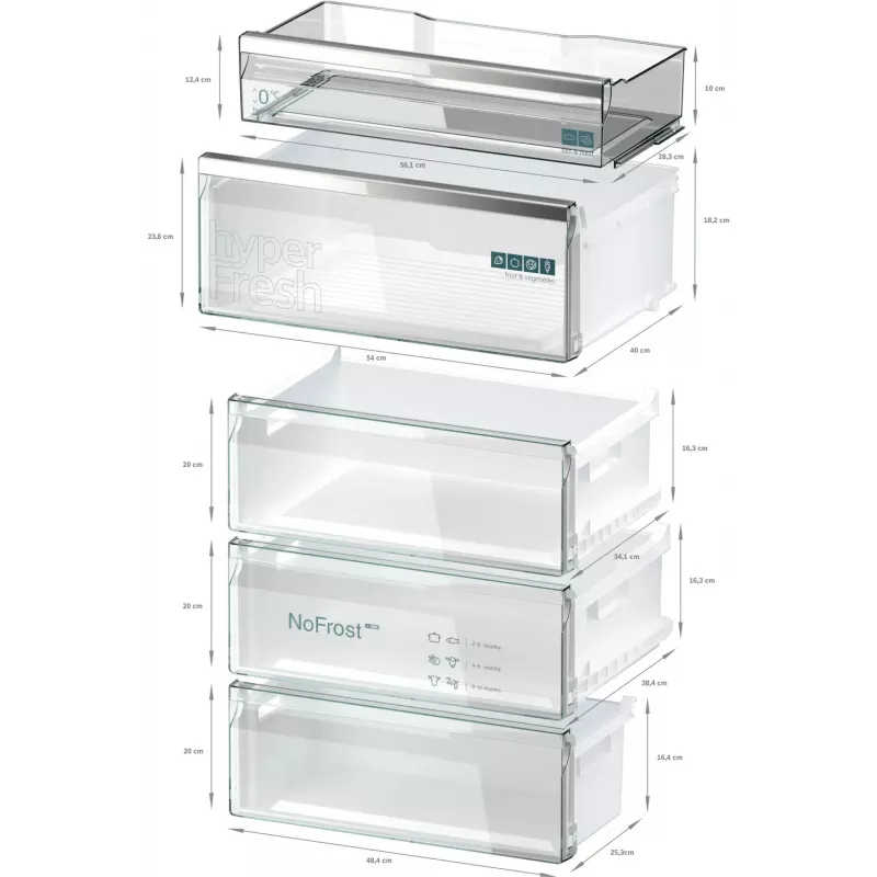 Siemens iQ500 KG49N4XAF Frigorifero combinato a libera installazione 440 L nero