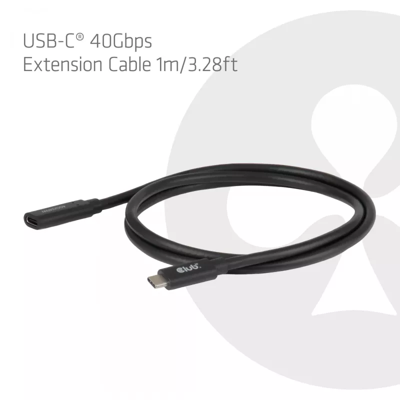 Cavo di prolunga USB-C 40Gbps 1 m — club 3d, USB C a USB C, nero