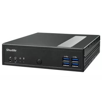 Shuttle XPC Barebone sottile DL40N, Intel N150, 1x DDR5, 2x LAN (2x 2,5Gbit), 2xCOM,1xHDMI,1xDP, 1x VGA, senza ventola, funzionamento continuo 24/7