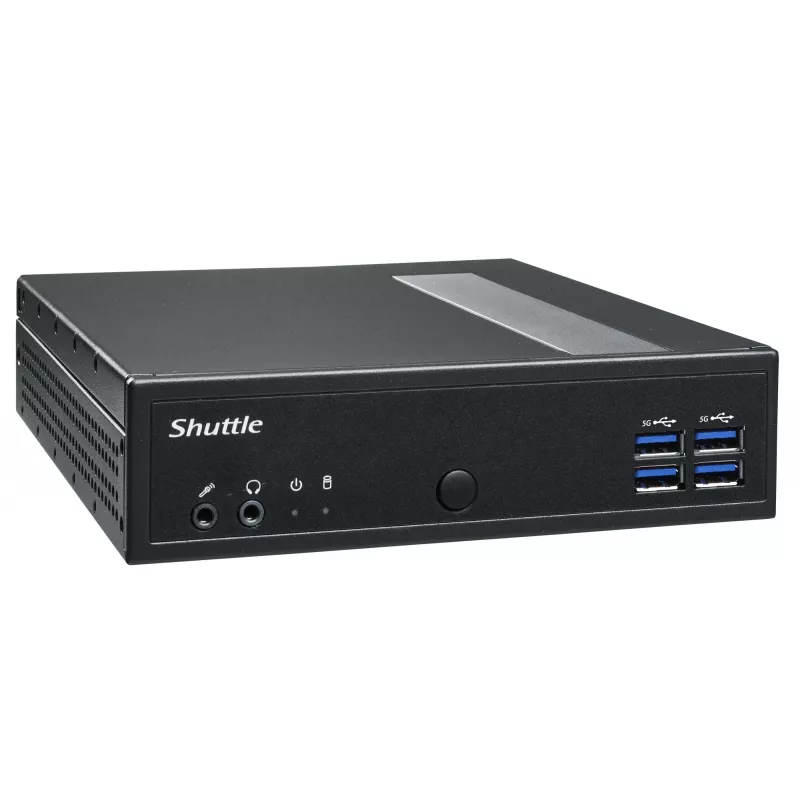 Shuttle XPC Barebone sottile DL40N, Intel N150, 1x DDR5, 2x LAN (2x 2,5Gbit), 2xCOM,1xHDMI,1xDP, 1x VGA, senza ventola, funzionamento continuo 24/7