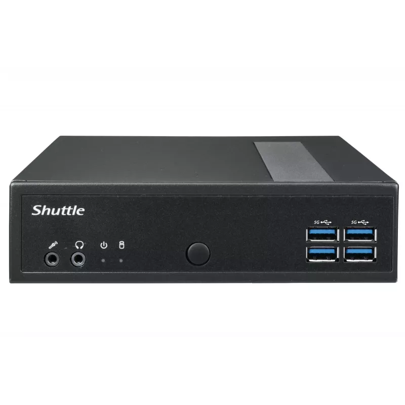Shuttle XPC Barebone sottile DL40N, Intel N150, 1x DDR5, 2x LAN (2x 2,5Gbit), 2xCOM,1xHDMI,1xDP, 1x VGA, senza ventola, funzionamento continuo 24/7