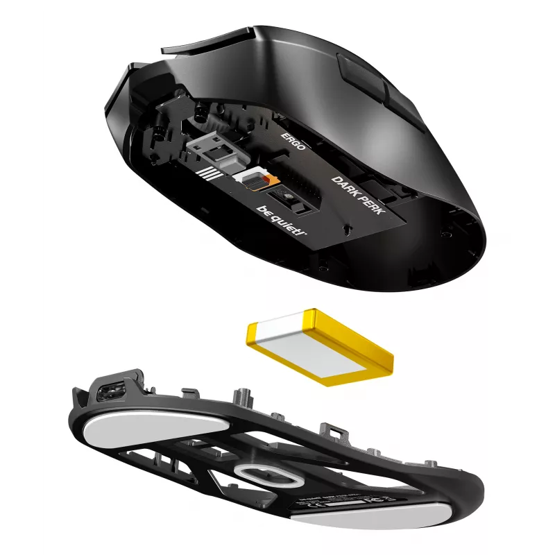 be quiet Dark Perk | Ergo Mouse Gaming per destrorsi RF Wireless + USB Type-C ottico 32000 DPI