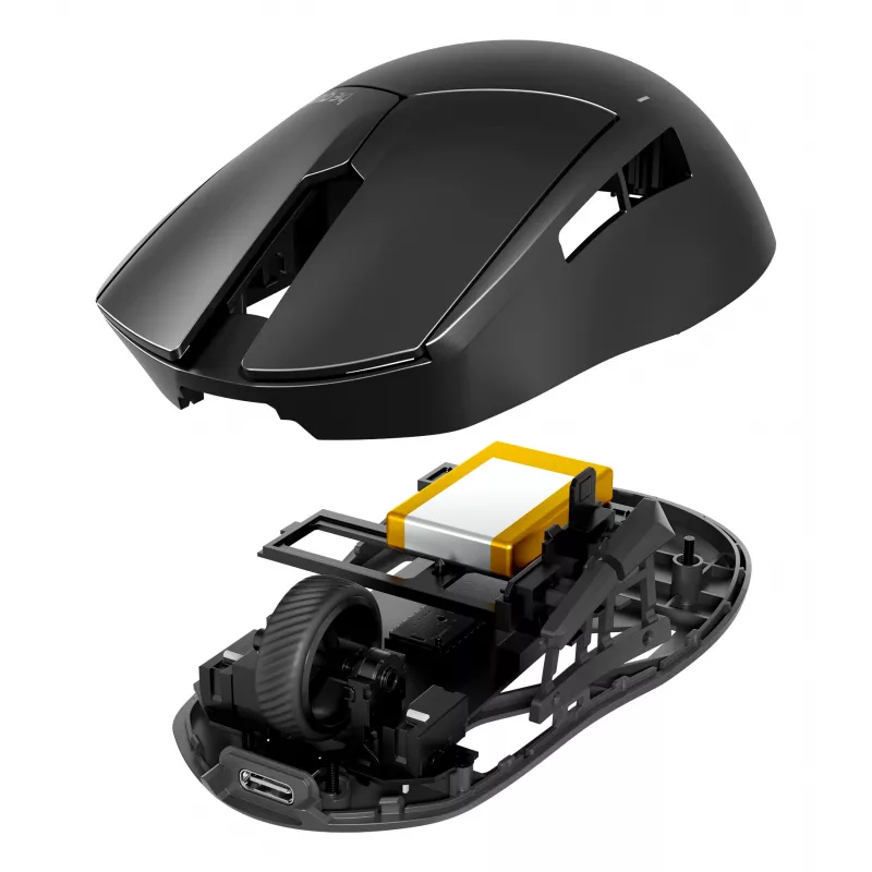 be quiet Dark Perk | Ergo Mouse Gaming per destrorsi RF Wireless + USB Type-C ottico 32000 DPI