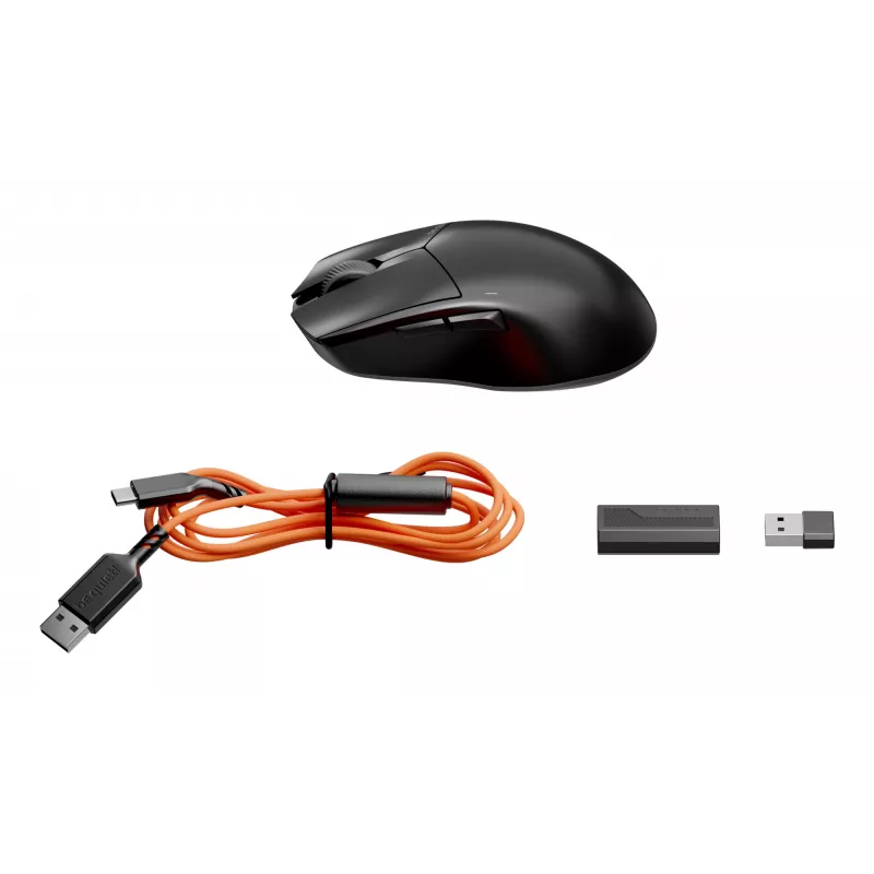 be quiet Dark Perk | Ergo Mouse Gaming per destrorsi RF Wireless + USB Type-C ottico 32000 DPI