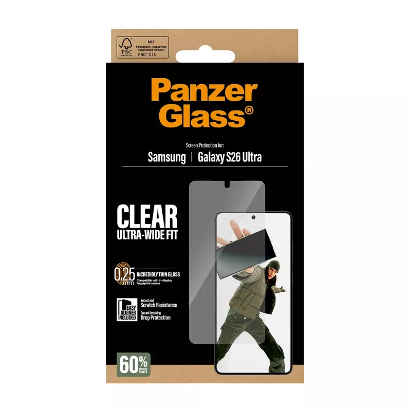 PanzerGlass ® Protezione display Samsung Galaxy S26 Ultra | Ultra-Wide Fit con EasyAligner